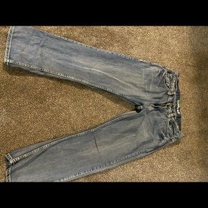 Mens fly paper blue jeans size 34x30